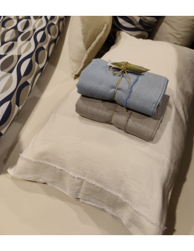 FABIA Coppia federe cotone tinto filo no stiro