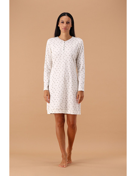 ERICA Camicia notte donna cotone interlock