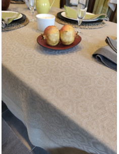 LINO Tovaglia da 8 posti jacquard lino Stone washed
