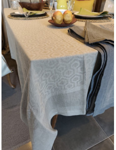 LINO Tovaglia da 8 posti jacquard lino Stone washed 2