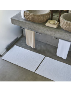 DOUBLE Tappeto bagno bianco cotone egiziano