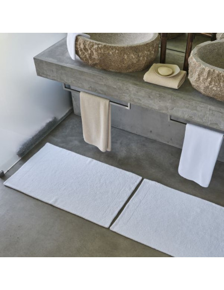 DOUBLE Tappeto bagno bianco cotone egiziano