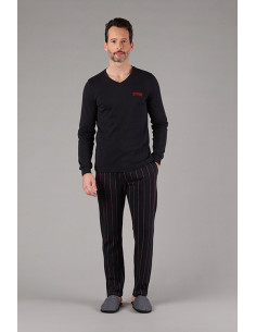 M/M Pigiama uomo collo v cotone interlock garzato
