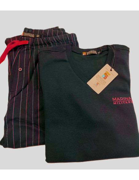 M/M Pigiama uomo collo v cotone interlock garzato