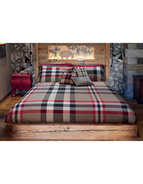 LENNOX Copripiumino piazza e mezza con Federa cotone pettinato