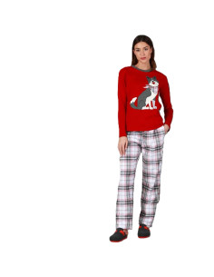 BAU Pigiama donna puro cotone interlock flanella