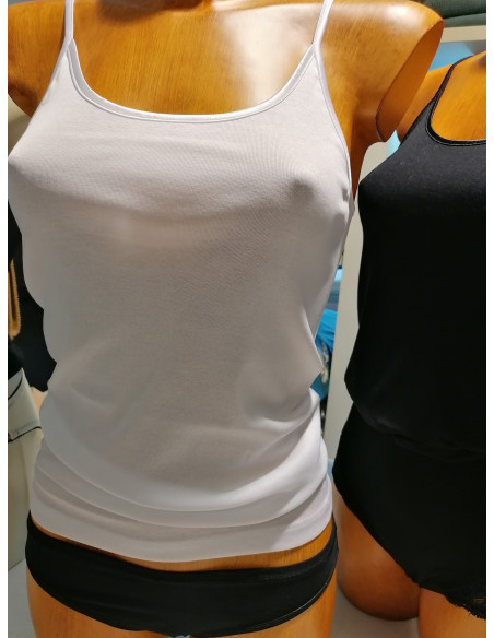 CANOTTA 83 Canottiera spallina puro cotone filo scozia