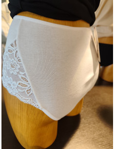PIZZO SLIP DONNA 94 Puro Cotone filo scozia bianco 2