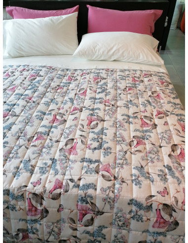 CAMPANULA Copriletto trapuntato matrimoniale cotone percalle