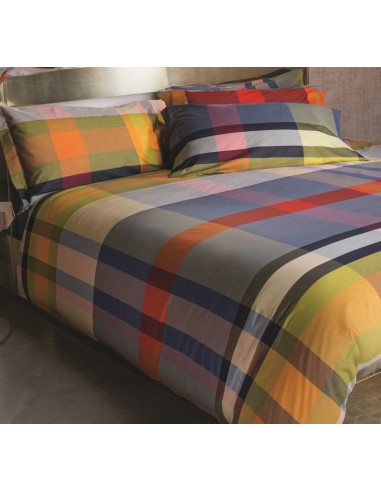 LIVELY Parure copripiumino piazza e mezza cotone tinto filo