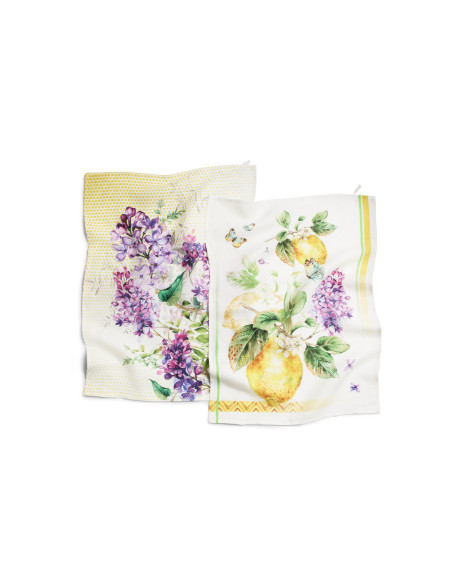 LIMONE GLICINE Coppia Canovacci Puro Lino