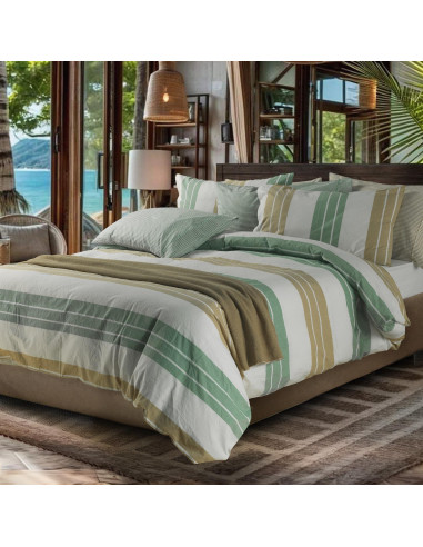 Parure Copripiumino Matrimoniale Cotone Stone Washed Colori Primavera Estate Made in Italy