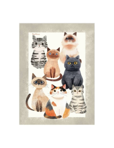 AMICI Canovaccio cotone panama  stampa digitale gatti