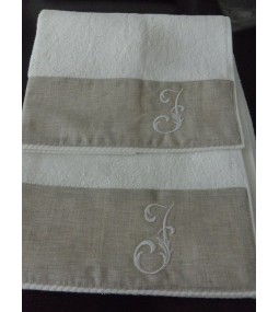 DEA  Asciugamani con ricamo CIFRA Coppia Spugne con ricamo cifra personalizzata 2