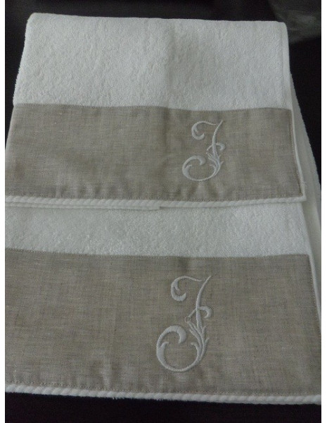 DEA  Asciugamani con ricamo CIFRA Coppia Spugne con ricamo cifra personalizzata