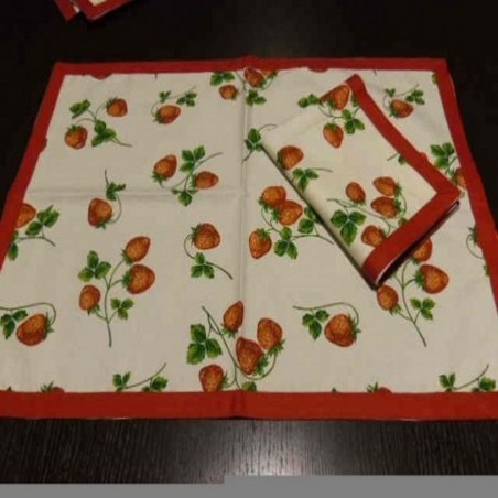 Coppia Tovagliette Fantasia Fragole BOTTARO