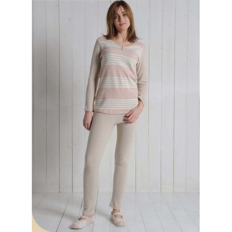 MARYHOME - 50% Pigiama donna caldo cotone Invernale