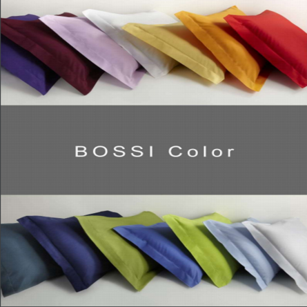 BOSSI - BOSSI COLOR Coppia federe 2 volani cotone percalle 80 fili