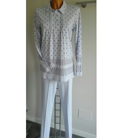 CANAT - 30% Pigiama donna primavera collo maglina jersy cotone
