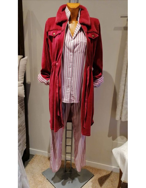 Offerta CANAT Vestaglia donna velour tessuto ciniglia ecopelliccia