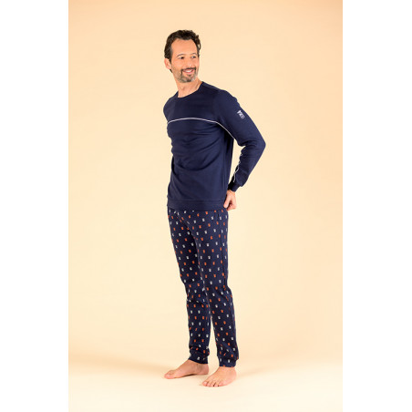 M/M Pigiama uomo puro cotone interlock invernale