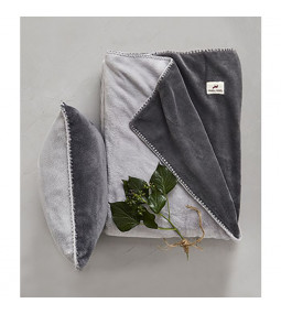 POLARE Coperta plaid micropile caldo soffice bicolore