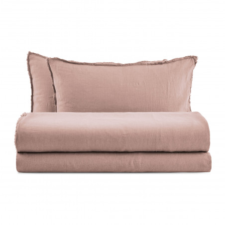 BIANCO PERLA -CANNES Completo Lenzuolo matrimoniale  puro lino stone wash NO STIRO!