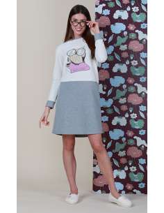 Offerta - MARYHOME - MINERVA Camicia da notte caldo invernale ricamo gufo
