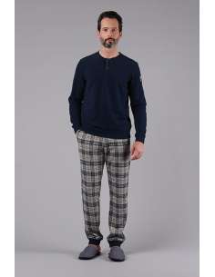 M/M KYOTO Pigiama uomo invernale caldo soffice pile