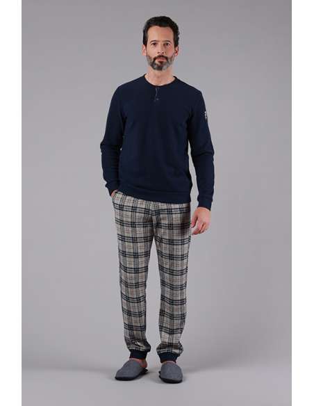 M/M KYOTO Pigiama uomo invernale caldo soffice pile