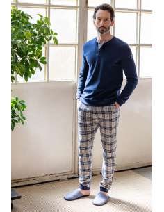 M/M KYOTO Pigiama uomo invernale caldo soffice pile 2