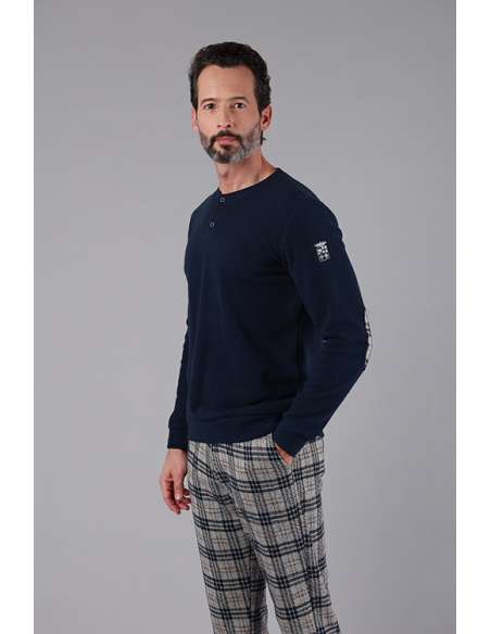 M/M KYOTO Pigiama uomo invernale caldo soffice pile