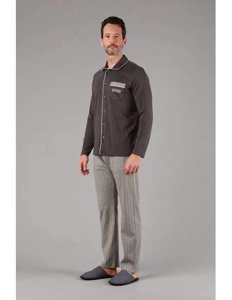 M/M Pigiama uomo aperto cotone caldo interlock