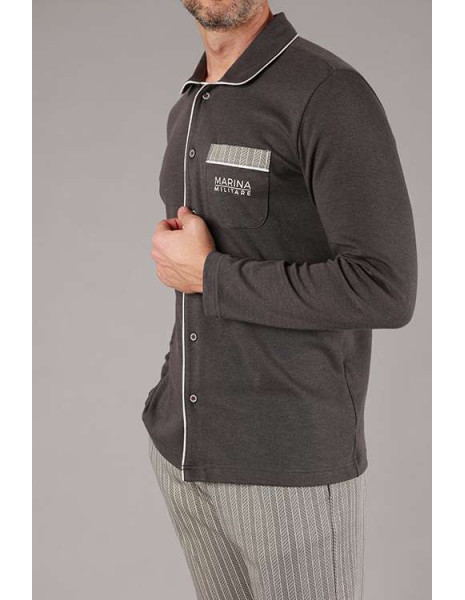 M/M Pigiama uomo aperto cotone caldo interlock