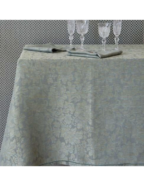 NARNI Tovaglia rettangolare da 16 posti tessuto jacquard misto lino