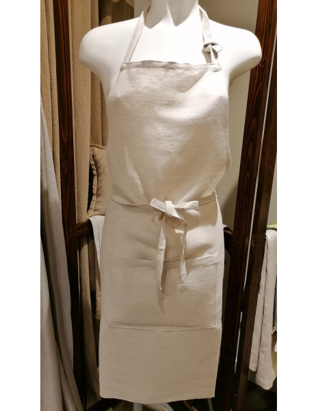 TERRA Grembiule pettorina puro lino