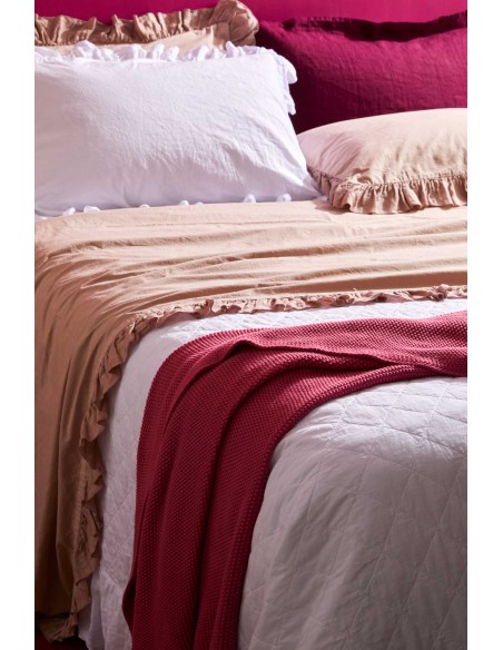 BIANCO PERLA - JULIET Quilt Copriletto matrimoniale trapuntato cotone