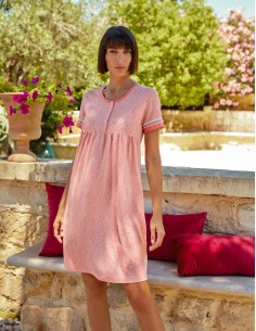 Q-BO -  Camicia notte mezza manica modal e cotone