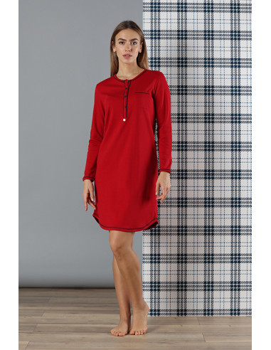 MARYHOME - GRANITA Camicia da notte rossa cotone