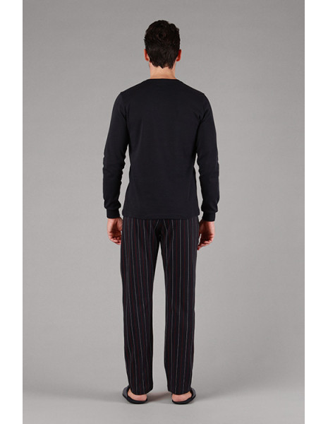 M/M Pigiama uomo collo v cotone interlock garzato