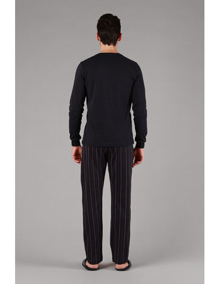 M/M Pigiama uomo collo v cotone interlock garzato