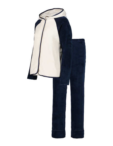 CONFETTO Pigiama tuta donna con cappuccio soffice pile