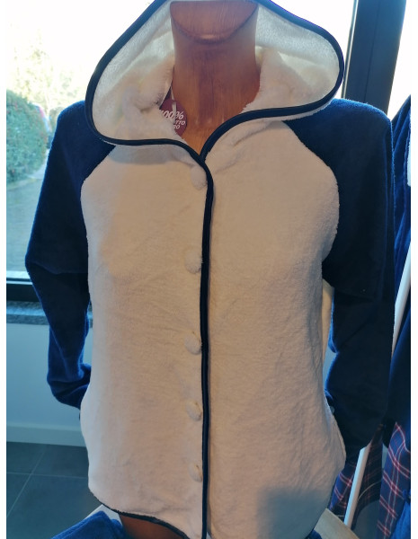 CONFETTO Pigiama tuta donna con cappuccio soffice pile