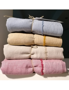 FABIA Coppia federe cotone tinto filo no stiro