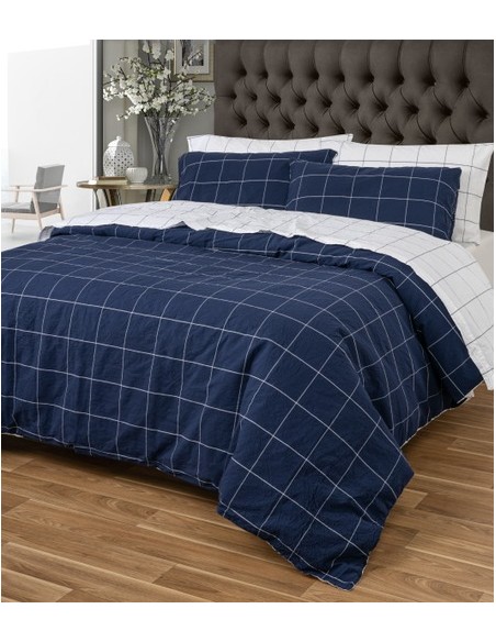-30% CHECK Completo Lenzuolo matrimoniale cotone tinto filo no stiro!!