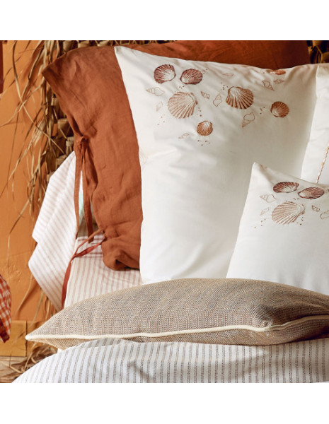 sylvie thiriez Copripiumino matrimoniale ricamo conchiglie