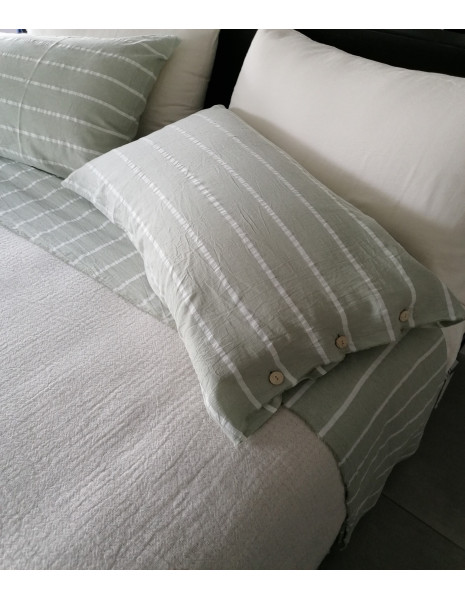 LORI Completo Lenzuola matrimoniale cotone NO STIRO