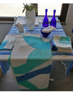 offerta ARCOLAIO - NETTUNO Tovaglia quadrata cotone jacquard stampa piazzata