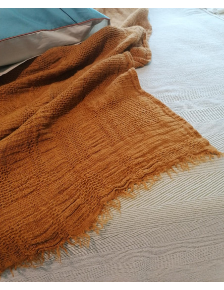 LINA Plaid puro lino stone washed
