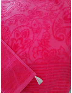 OFFERTA Telo mare colore fucsia con nappine 2